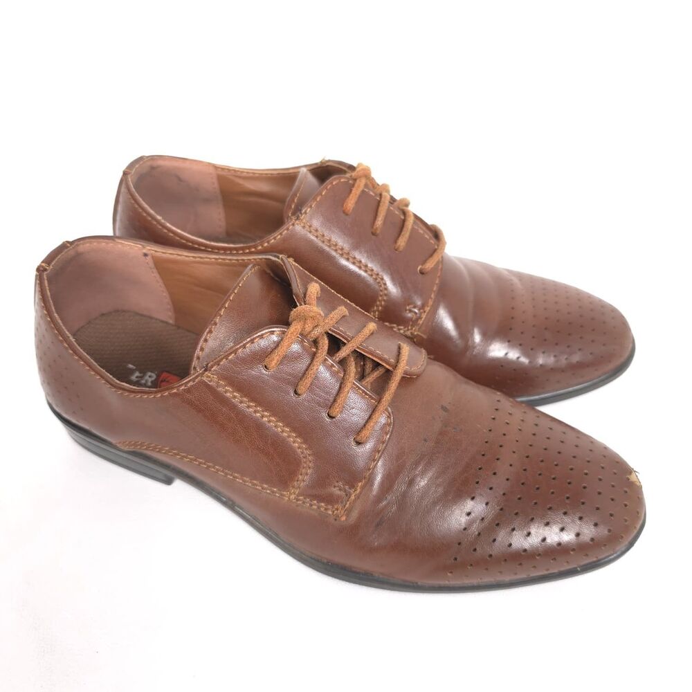 DEER STAGS Kids Boys Brown Oxford Dress Shoes Lace Up Performance Size 2M #21222